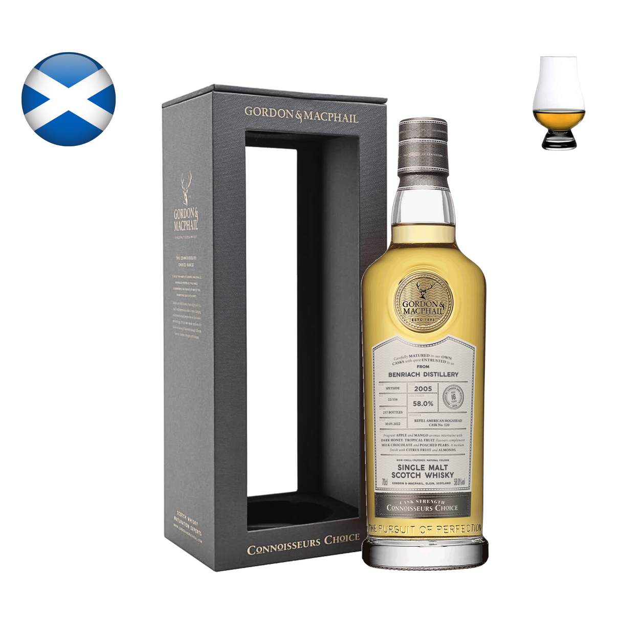 Benriach 2005, 16 Year Old "Connoisseurs Choice" G&M (2022)