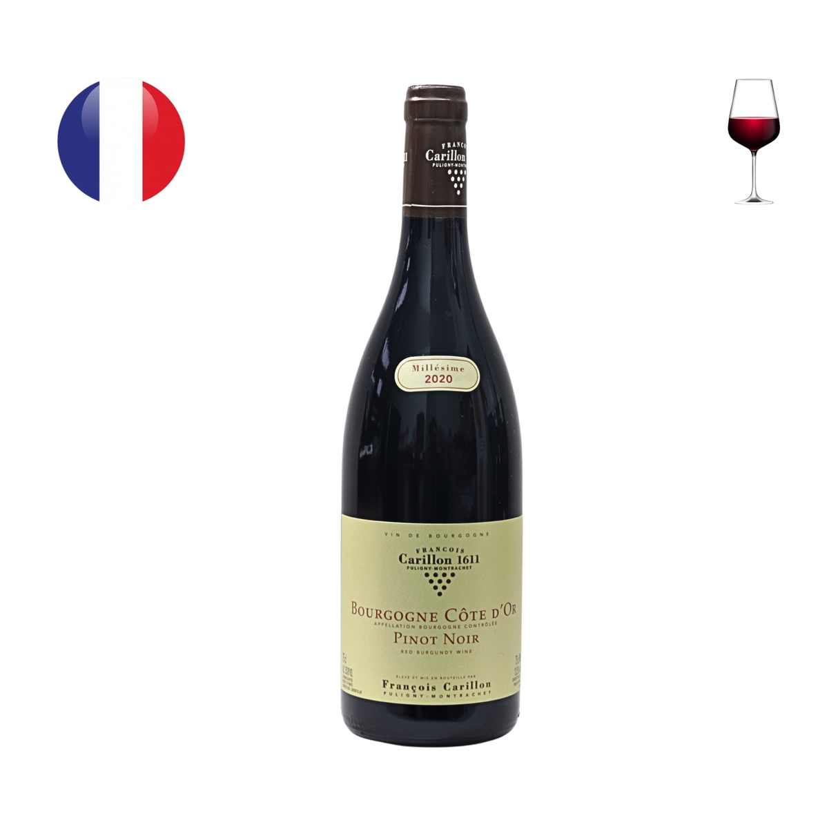 Domaine Francois Carillon Bourgogne Pinot Noir 2020, 750ml