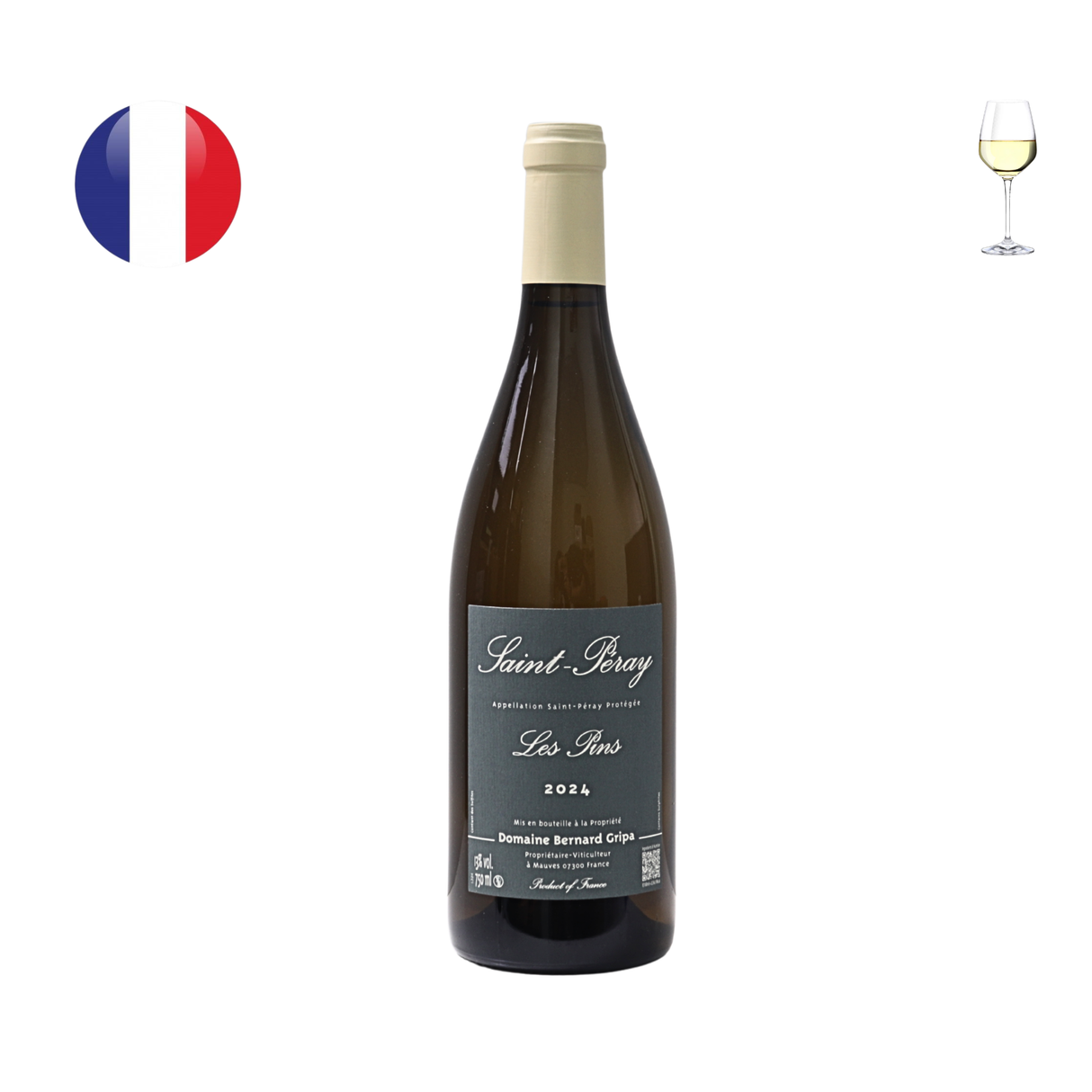 Domaine Bernard Gripa Saint Peray "Les Pins" Blanc 2024, 750ml