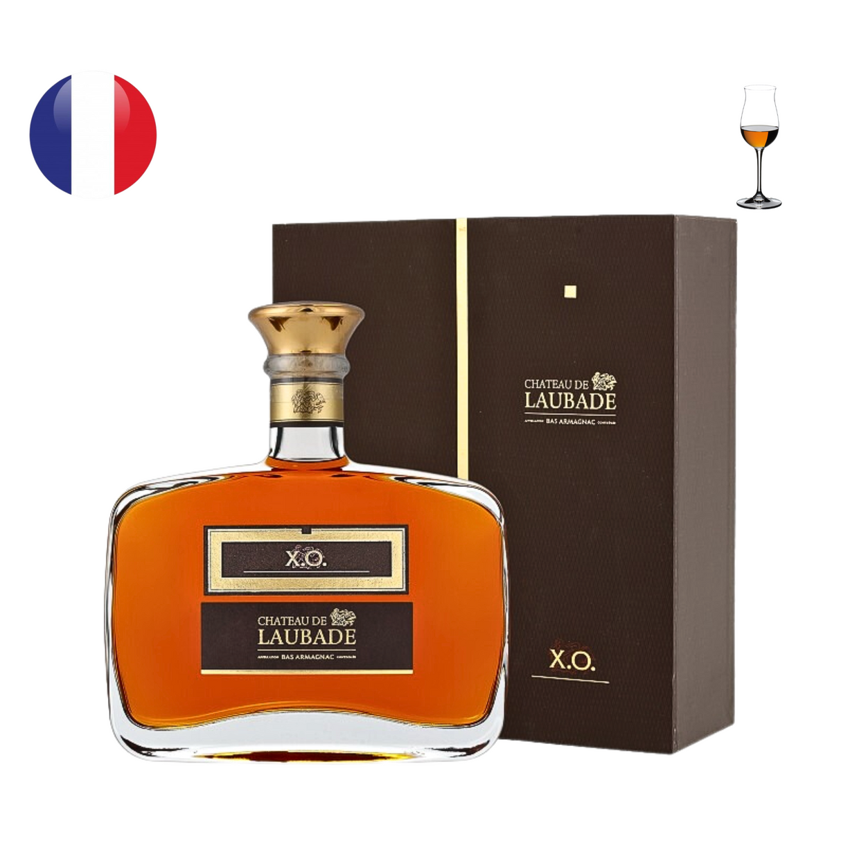Chateau de Laubade Bas Armagnac X.O. Carafe Diamant de Luxe