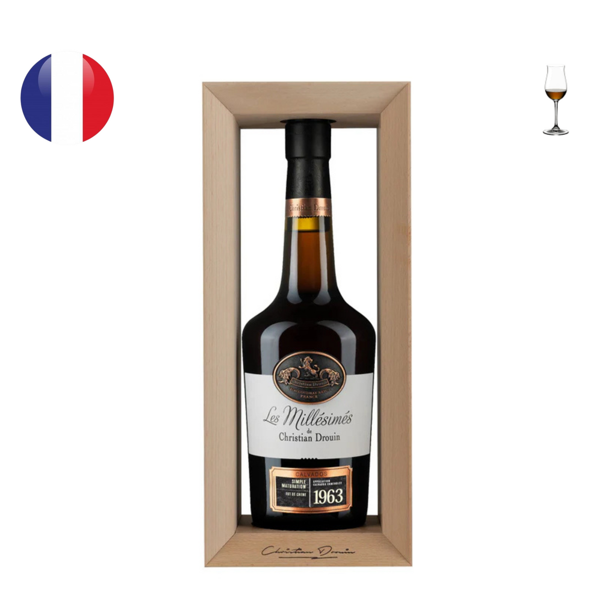 Christian Drouin Calvados Pays d'Auge Millesime 1963