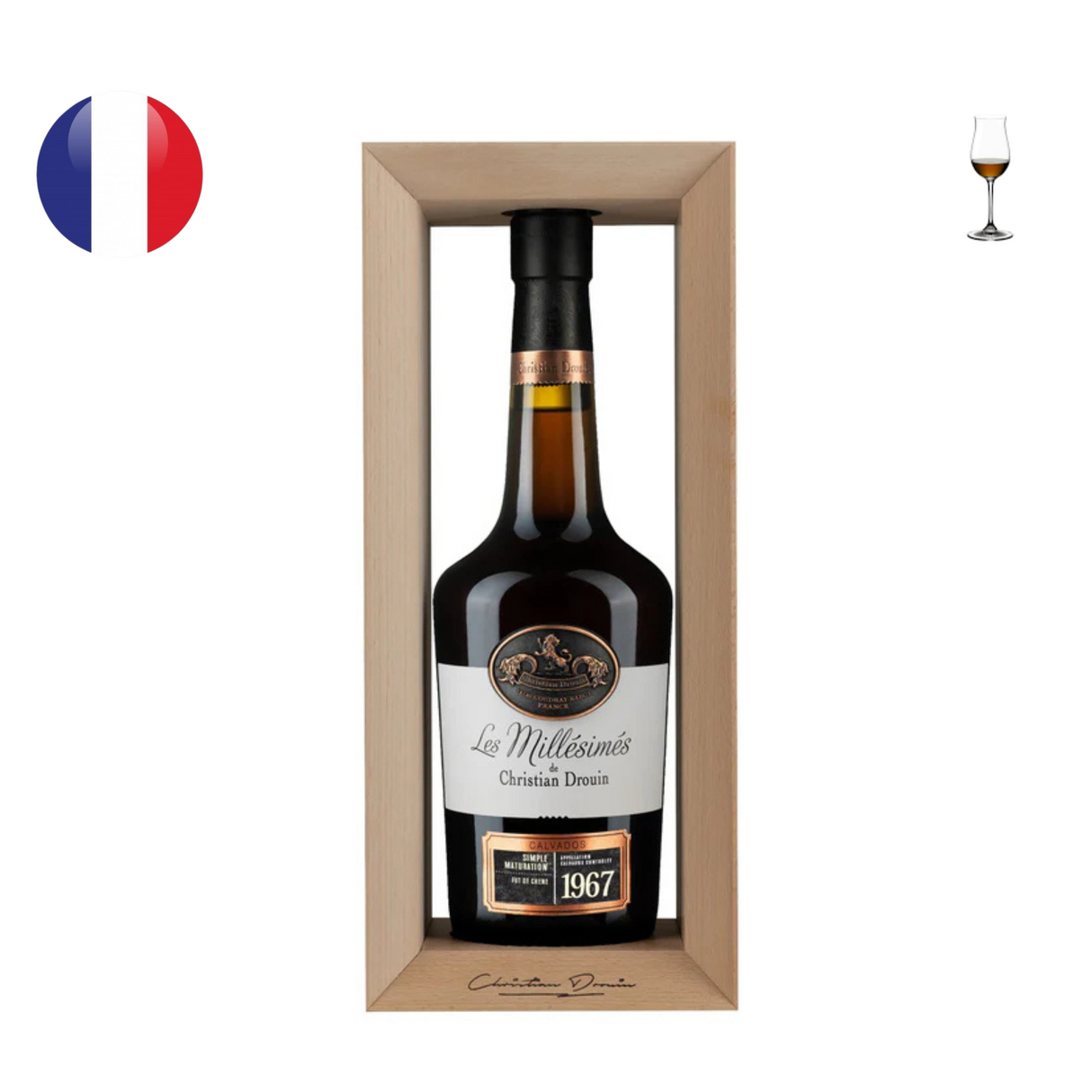 Christian Drouin Calvados Pays d'Auge Millesime 1967