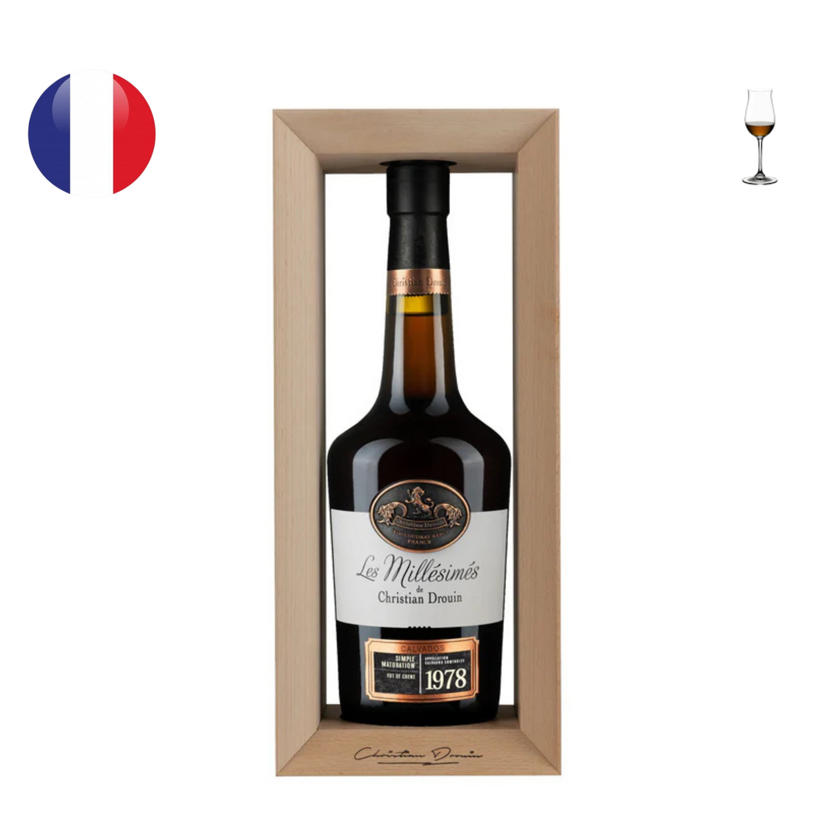 Christian Drouin Calvados Pays d'Auge Millesime 1978