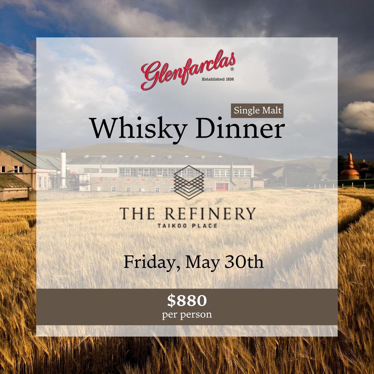 Glenfarclas Dinner at the Refinery Club