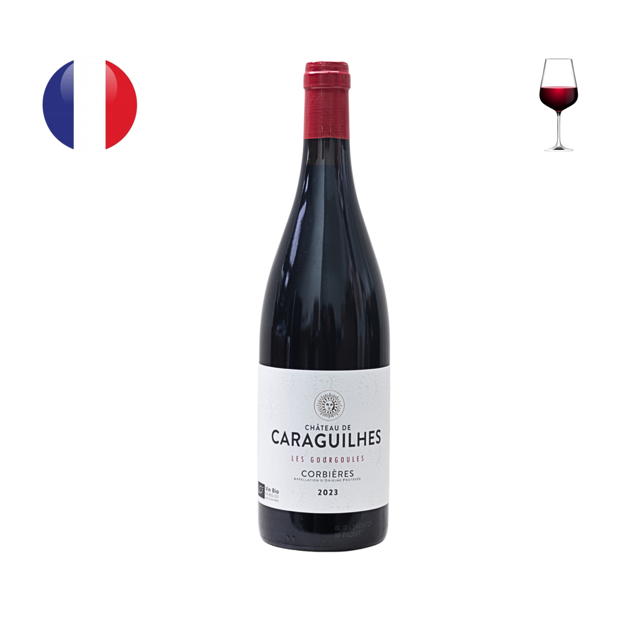 Chateau de Caraguilhes "Les Gourgoules" Corbieres Rouge 2023, 750ml