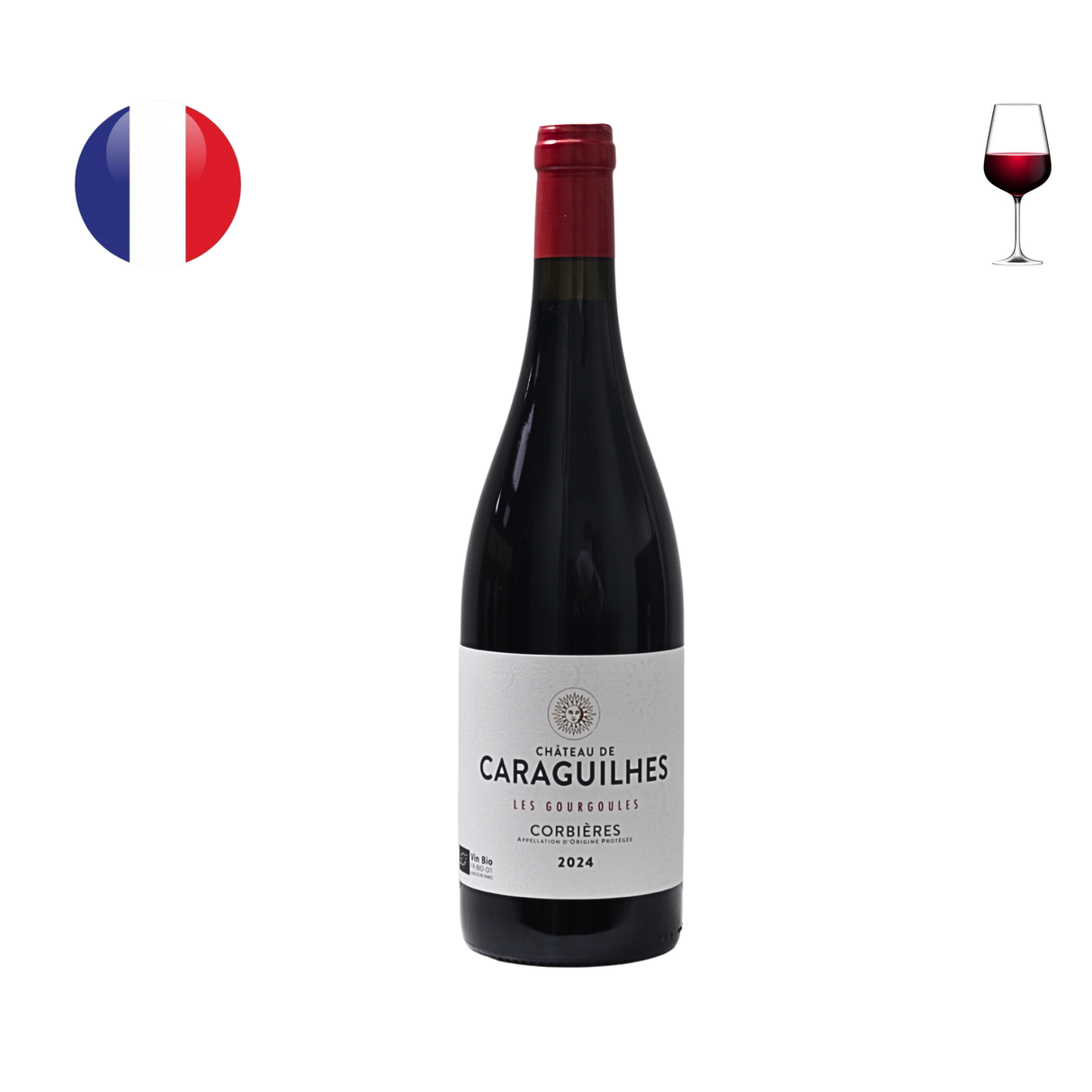 Chateau de Caraguilhes "Les Gourgoules" Corbieres Rouge 2024, 750ml