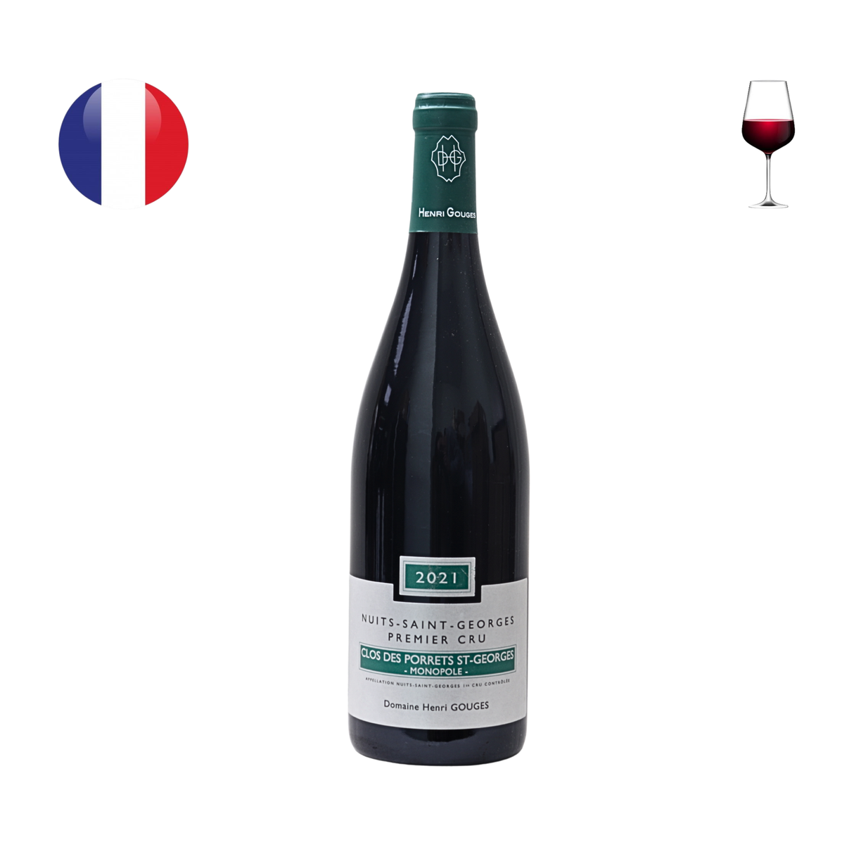 Domaine Henri Gouges Nuits St Georges 1er Cru "Clos des Porrets St Georges" 2021, 750ml