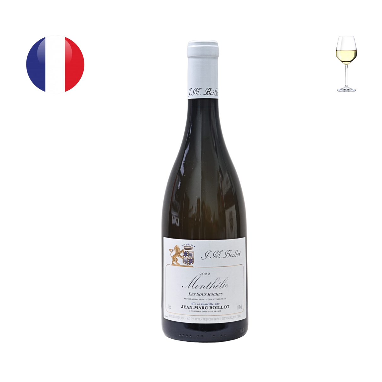Domaine Jean-Marc Boillot Monthelie “Les Sous Roches”白酒 2022 年，750 毫升