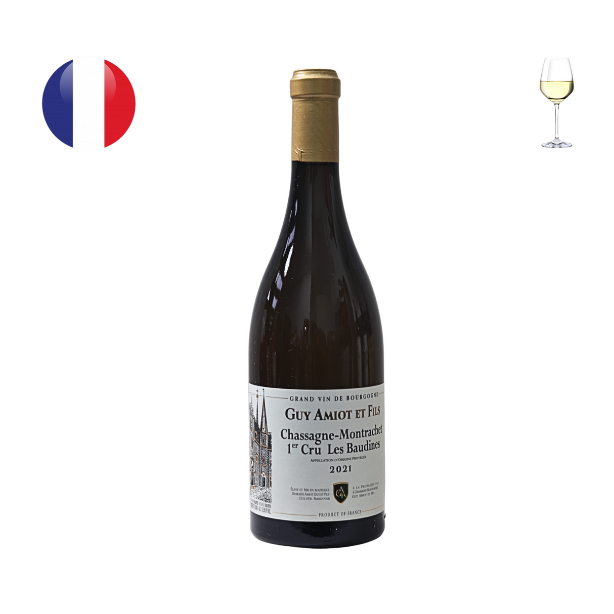 Domaine Guy Amiot Chassagne Montrachet 1er Cru "Les Baudines" 2021, 750ml
