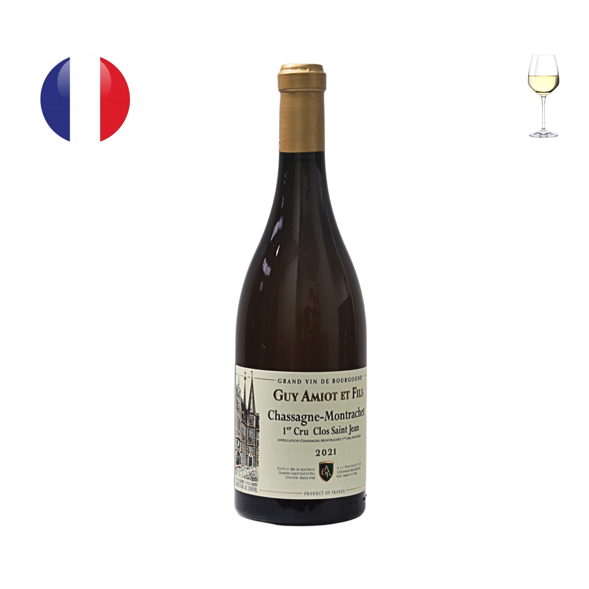 Domaine Guy Amiot Chassagne Montrachet 1er Cru "Clos St Jean" Blanc 2021, 750ml