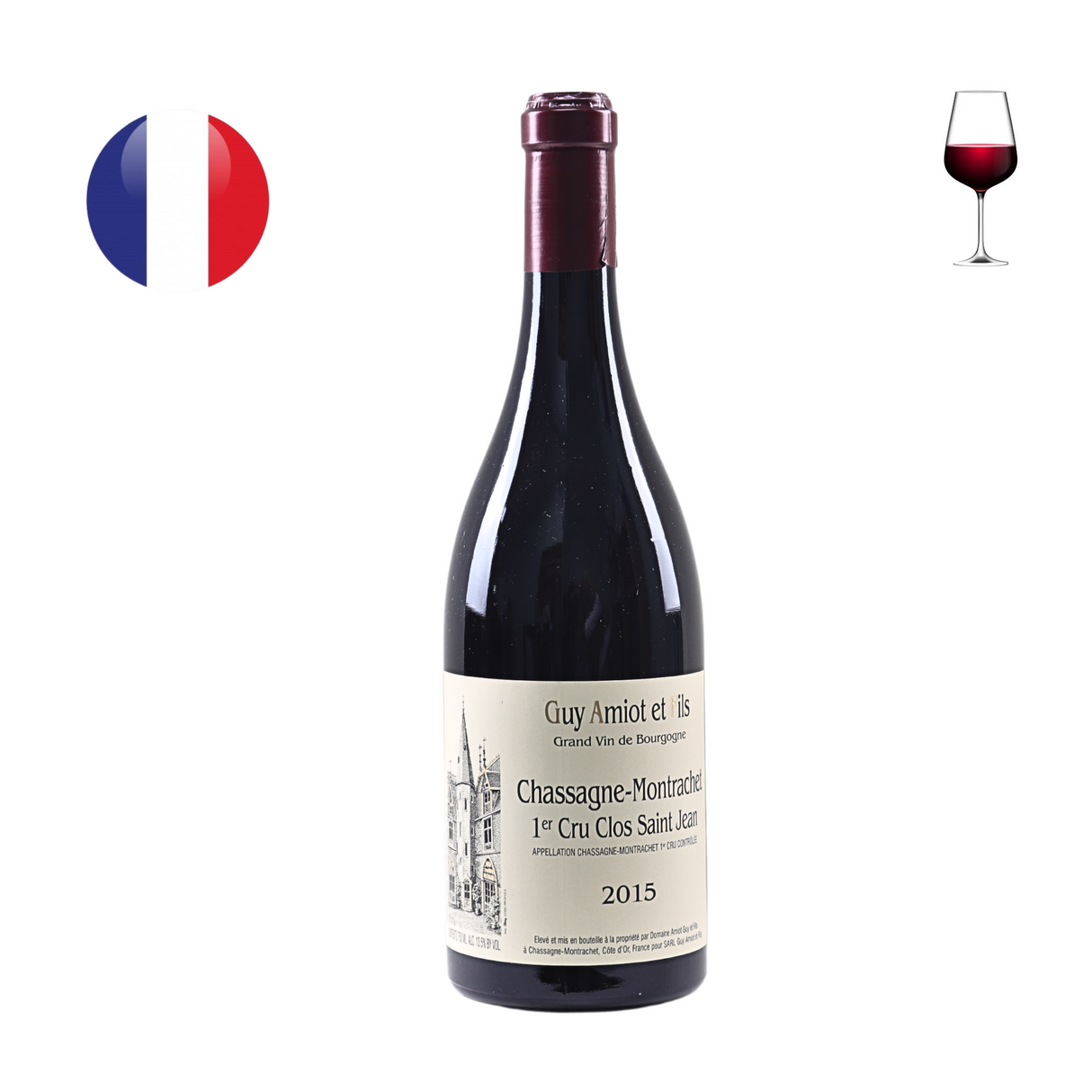 Domaine Guy Amiot Chassagne Montrachet 1er Cru "Clos St Jean" Rouge 2015
