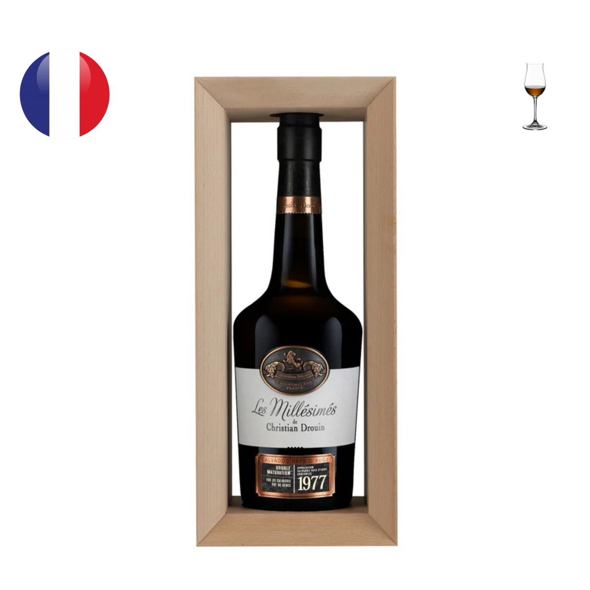 Christian Drouin Calvados Pays d'Auge Millesime 1977