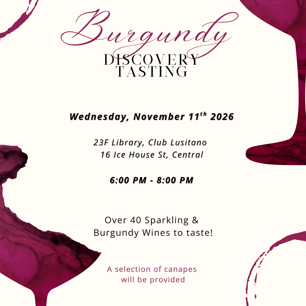Discovering Burgundy Wine Tasting @Club Lusitano