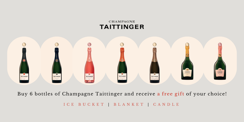 Taittinger front banner buy 6 get free gift