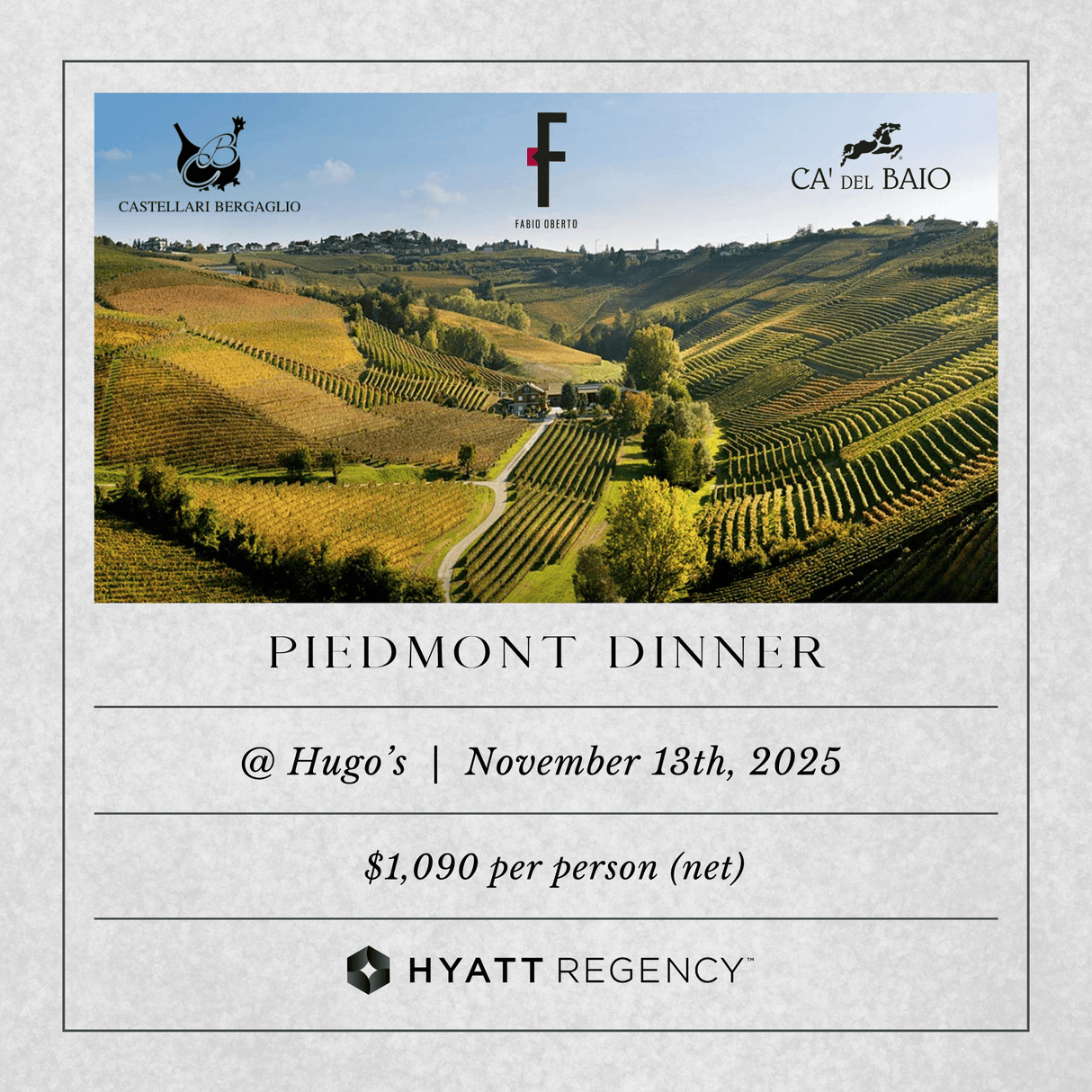 Piedmont Wine Dinner @Hugo's